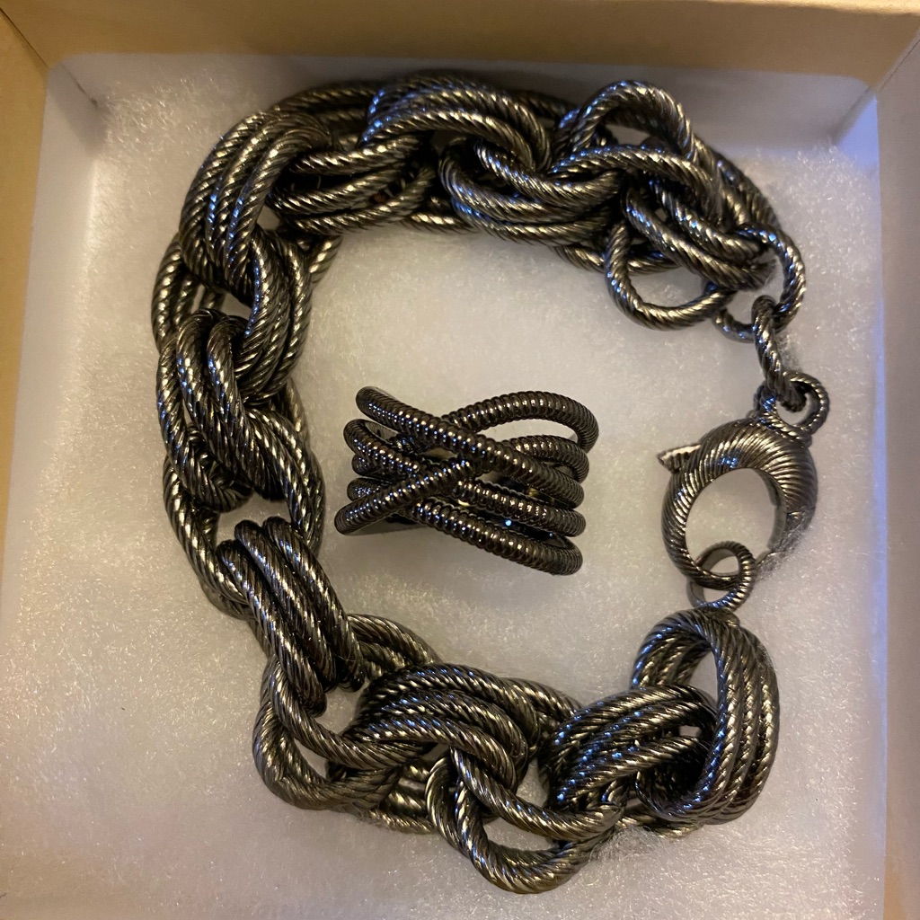 Milor Bronzo Italia Chunky Bracelet And Ring